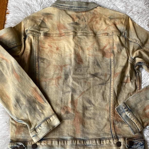 New men’s Sz L Si Tu Veux casual tie dyed casual party denim jean jacket - Picture 14 of 14